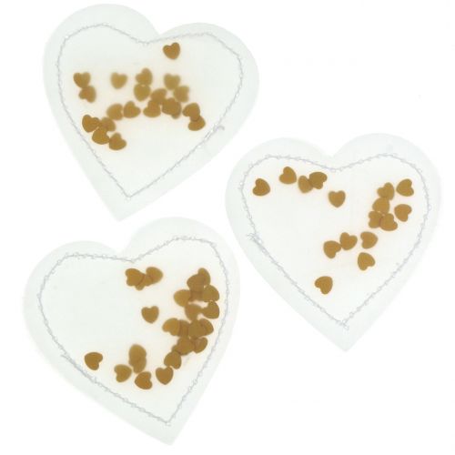 Floristik24 Confeti corazón dorado 5cm 24uds