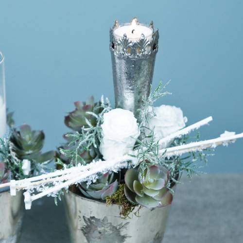 Artículo Rosas preservadas medianas Ø4-4,5cm blancas 8 piezas