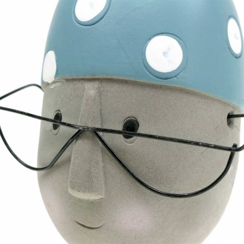 Floristik24 Nadador de cabeza decorativa con gafas y gorro de baño azul blanco H15cm / 16cm 2pcs