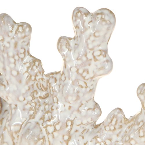 Artículo Decoración de mesa marítima de cerámica con decoración de coral beige H14.5cm