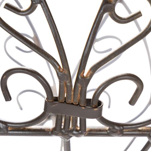 Artículo Cesta de jardín de metal, artículo decorativo de estilo vintage para un uso elegante en exteriores, 95 cm.