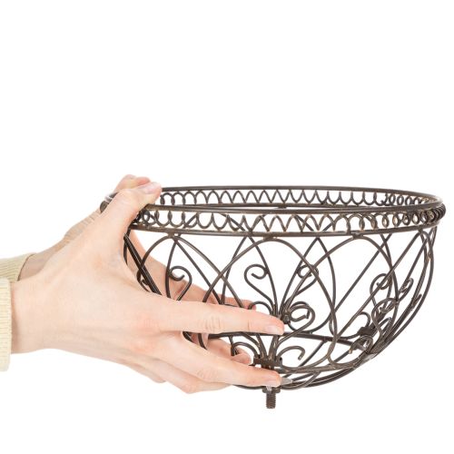 Artículo Cesta de jardín de metal, artículo decorativo de estilo vintage para un uso elegante en exteriores, 95 cm.