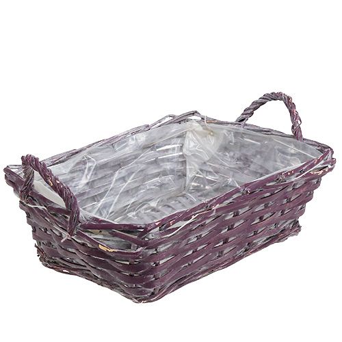 Floristik24 Cesta angular 29cm x 23cm H10cm de color morado oscuro