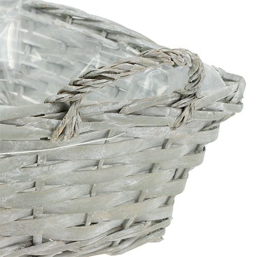 Floristik24 Cesta cuadrada gris 29cm x 23cm H10cm 1p