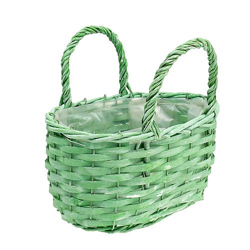 Floristik24 Cesta de plantación ovalada verde 25cm x 17cm H14.5cm