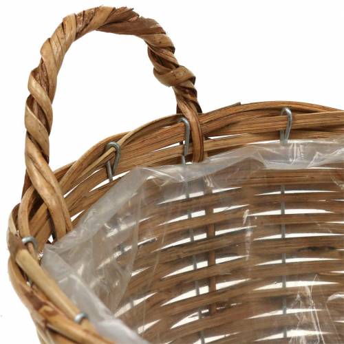 Floristik24 Cesta cesta de mimbre con asas Ø30cm altura 22cm para plantar