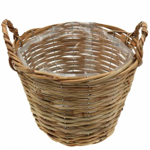 Floristik24 Cesta cesta de mimbre con asas Ø30cm altura 22cm para plantar