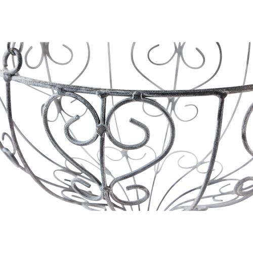 Artículo Cesta de metal para colgar decoración de metal blanco gris Ø24cm H19cm