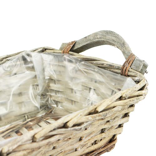 Floristik24 Cesta de rafia cuadrada natural 27cm x 19cm