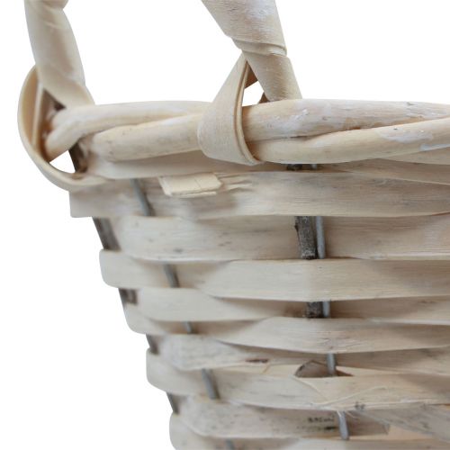 Artículo Cesta con asas cesta para patatas fritas cesta para plantas blanqueada Ø25cm H13cm