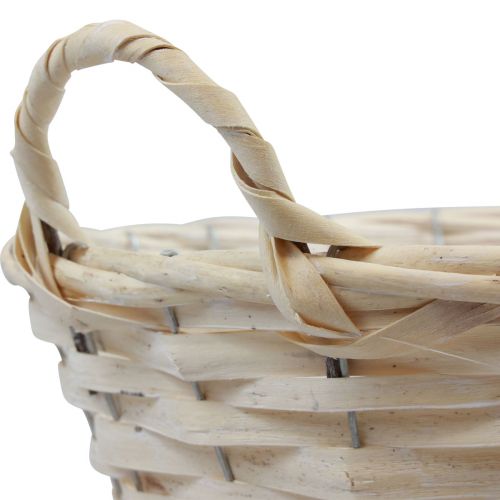 Artículo Cesta con asas Cesta para patatas cesta para plantas blanqueada Ø30cm H14cm