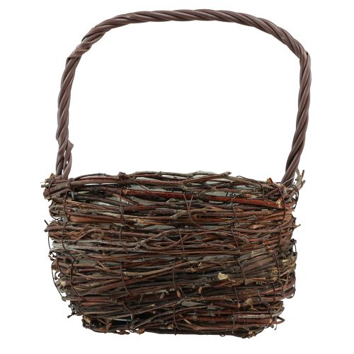 Artículo Cesta con asa Cesta para plantas de abedul con lámina Al. 28,5 cm