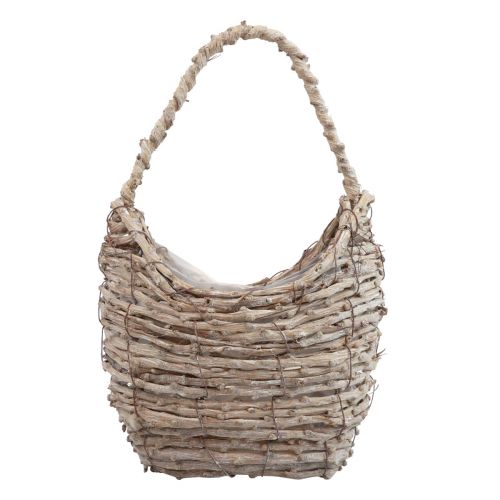 Artículo Cesta con asa cesta de mimbre blanco lavado 18×11×11cm