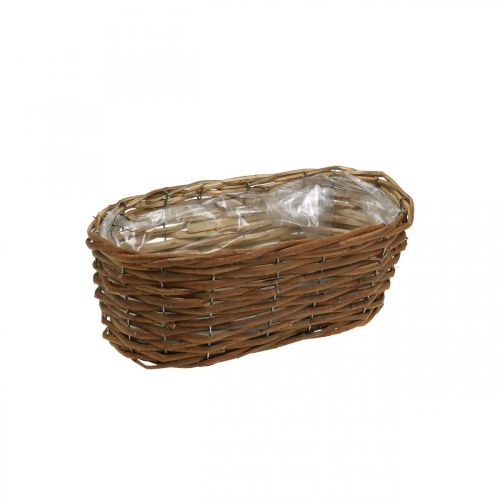 Artículo Cesta de flores, cesta para plantar, decoración floral natural L31cm H11.5cm