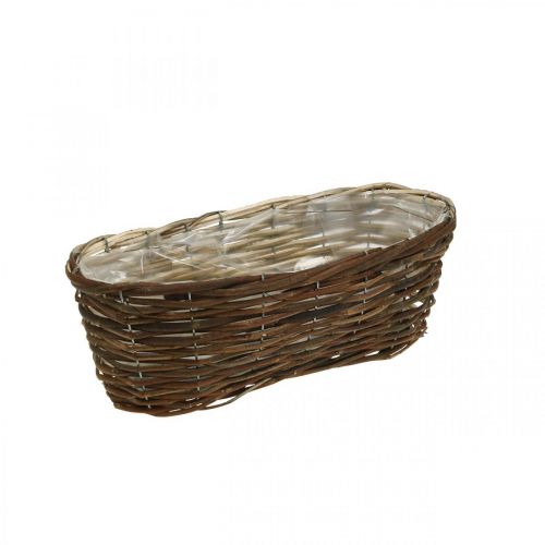 Floristik24 Cesta para plantar, decoraciones florales, cesta de madera natural L35cm 11.5cm