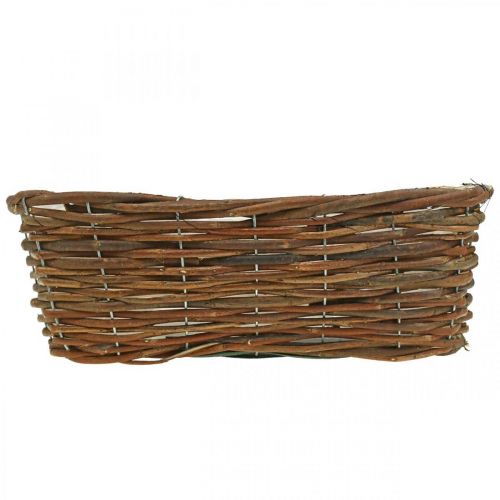 Floristik24 Cesta para plantar, decoraciones florales, cesta de madera natural L35cm 11.5cm