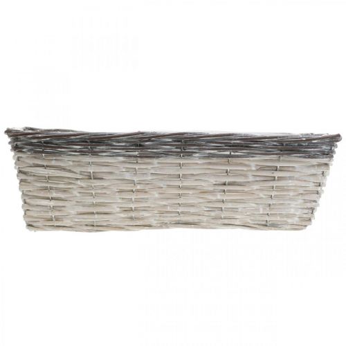 Artículo Cesta tejida Cesta para plantas blanca y marrón 41×17×12,5 cm