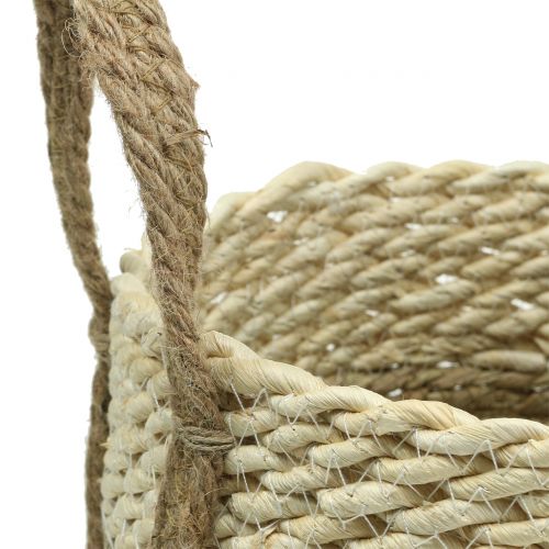 Floristik24 Cesta de sisal Ø37 / 30 / 25cm 3 piezas