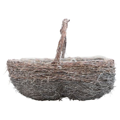 Cesta con asa macetero blanqueado 40/34/27cm juego de 3