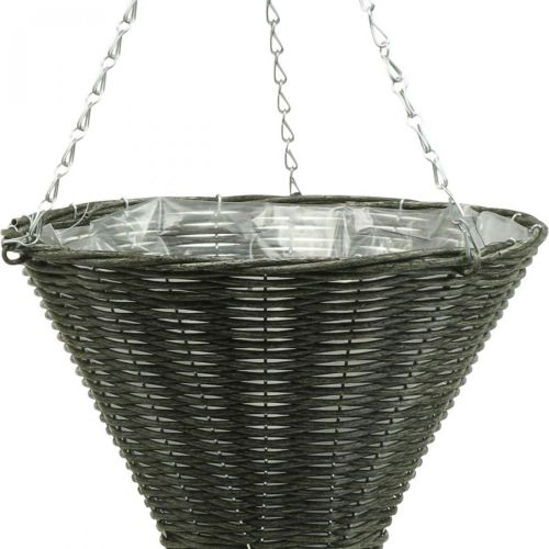 Floristik24 Basket semáforo bolso puntiagudo gris Ø35cm H37cm