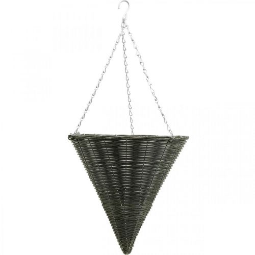 Floristik24 Basket semáforo bolso puntiagudo gris Ø35cm H37cm