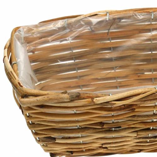 Floristik24 Caja cesta hecha de sauce pelado caja de flores de color natural juego de 2