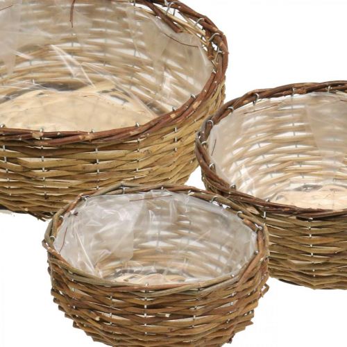 Floristik24 Cesta cuenco cesta de plantas naturales cesta de mimbre Ø21,5/26/Ø31cm juego de 3