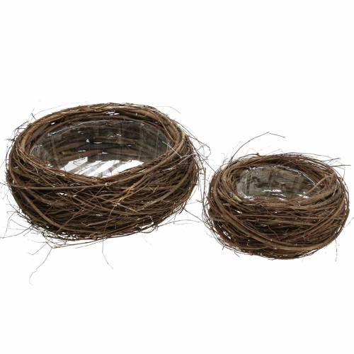 Floristik24 Cesta cesta Cesta de Pascua marrón oscuro Ø26 / Ø15cm, juego de 2