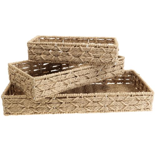 Floristik24 Bandeja cesta bandeja decorativa cesta natural 41/33/25cm juego de 3