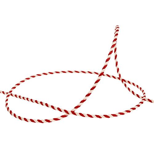 Floristik24 Cordón Rojo-Blanco 1mm 25m