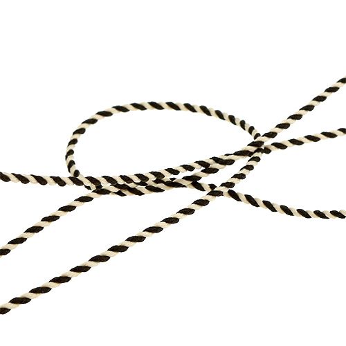 Floristik24 Cordón marrón-blanco 1mm 25m