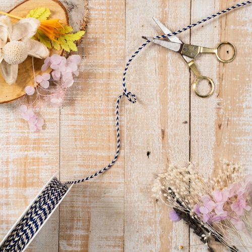 Cinta/cordón de regalo a rayas para decoración creativa, 3 mm de grosor, 20 m de largo. | Floristik24.es