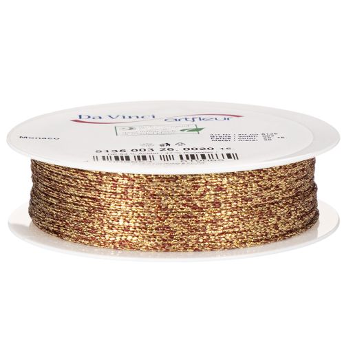 Cordón decorativo brillante en rollo para manualidades y decoración, 3 mm de grosor, 20 m de largo. | Floristik24.es