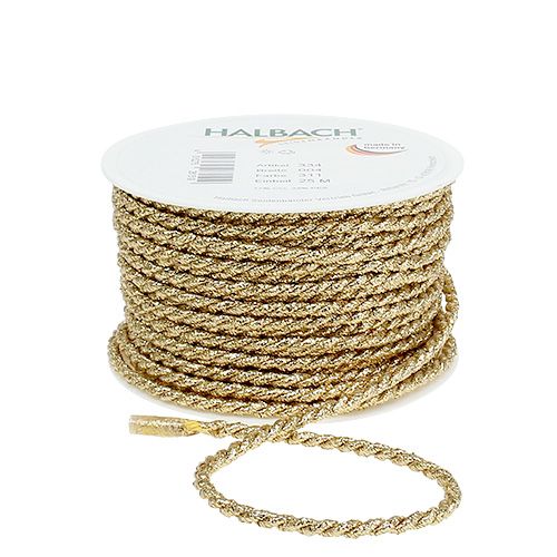 Cordón cinta oro 4mm 25m