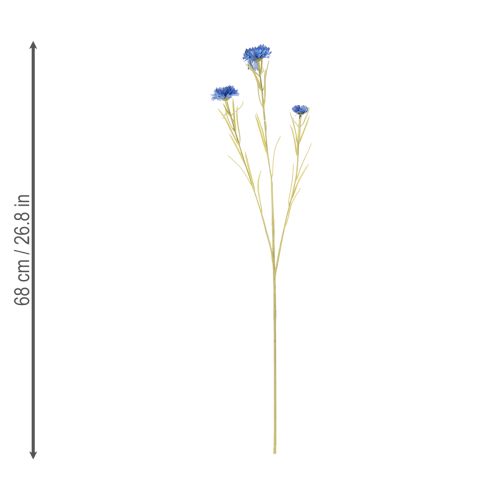 Artículo Flor artificial de aciano para un elegante diseño de salón, decoración de verano, 68 cm, 4 piezas