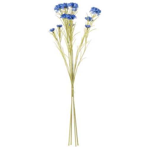 Artículo Flor artificial de aciano para un elegante diseño de salón, decoración de verano, 68 cm, 4 piezas
