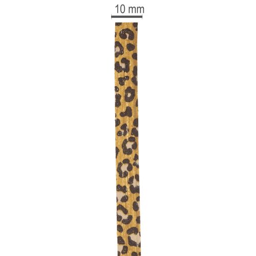 Cinta rizada con estampado de leopardo, ideal para envolver regalos de forma creativa, 10 mm, 100 m. | Floristik24.es