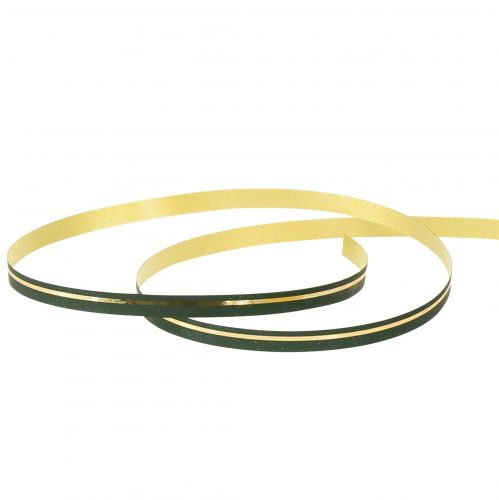 Artículo Cinta rizadora cinta de regalo verde con rayas doradas 5mm 250m