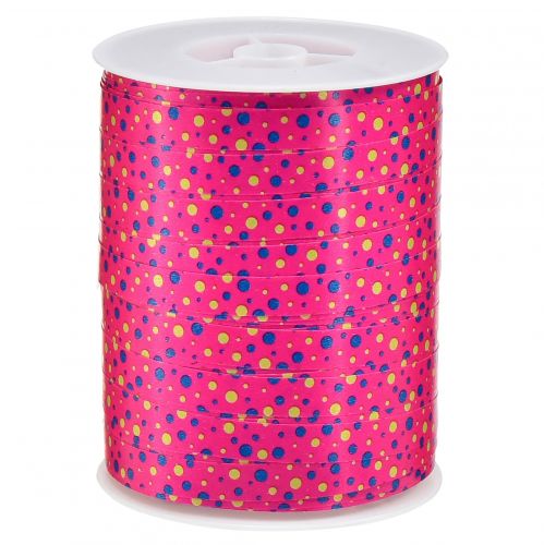 Artículo Cinta rizadora cinta de regalo rosa con lunares 10mm 250m