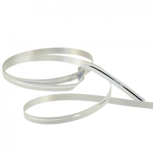 Artículo Cinta rizadora cinta de regalo blanca con rayas plateadas 5mm 250m