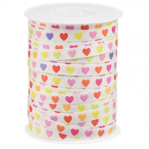 Artículo Cinta rizada cinta de regalo con corazones de colores 10mm 250m