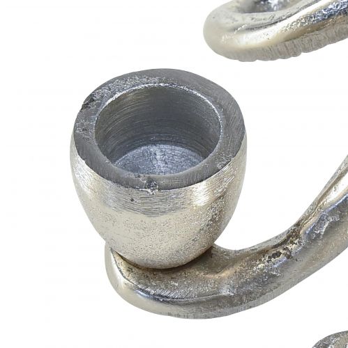 Floristik24 Portavelas decorativo marítimo pulpo metal plateado Ø14cm H9cm