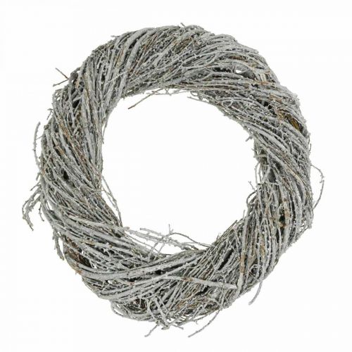 Floristik24 Corona de pino corona natural ramas de pino corona decorativa blanca Ø30cm