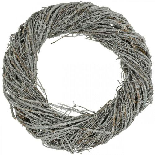 Floristik24 Corona de pino corona natural ramas de pino corona decorativa blanca Ø40cm