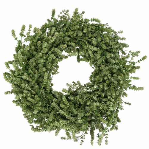 Floristik24 Corona navideña corona de flores secas verdes hierba de lino Ø34cm