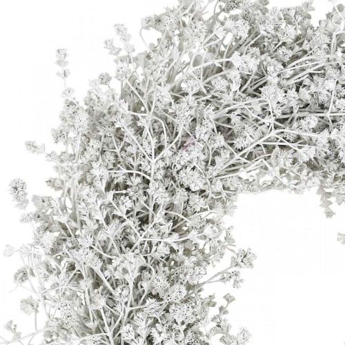 Artículo Guirnalda de Navidad blanca corona de flores secas lino Ø34cm