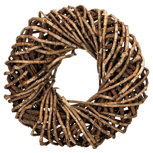 Corona hecha de ramitas naturales, corona redonda de ratán para manualidades, 35 cm