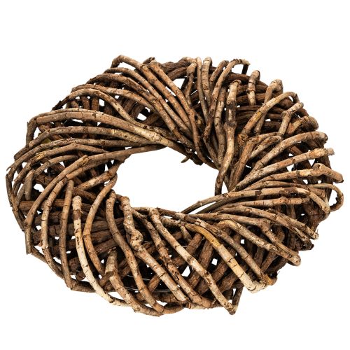 Corona hecha de ramitas naturales, corona redonda de ratán para manualidades, 35 cm | Floristik24.es