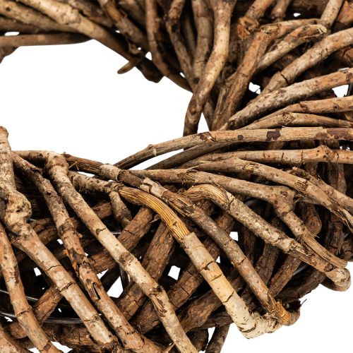 Corona hecha de ramitas naturales, corona redonda de ratán para manualidades, 35 cm | Floristik24.es