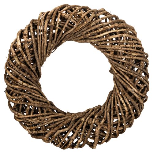 Corona decorativa hecha de ramas naturales, corona de ratán, redonda, grande, 45 cm. comprar | Floristik24.es